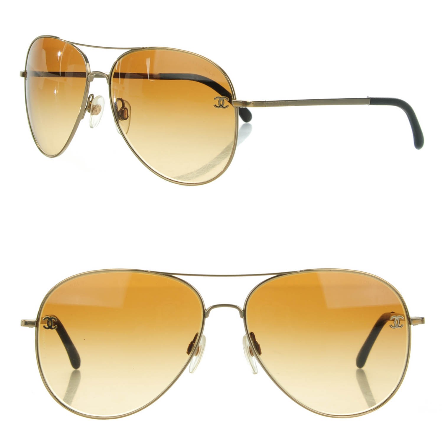 CHANEL Aviator CC Sunglasses 4189-T-Q Gold 146083