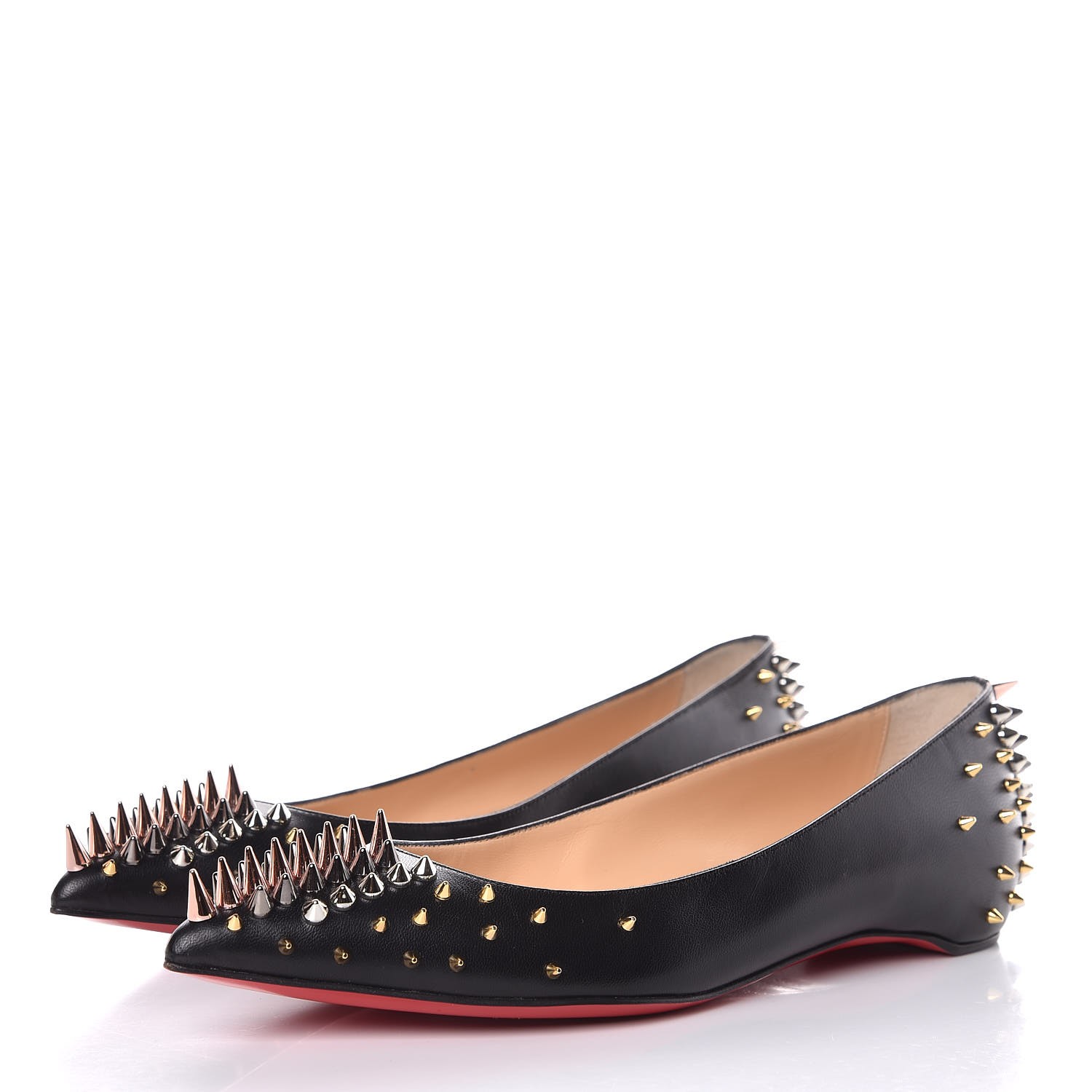 louboutin flats with spikes