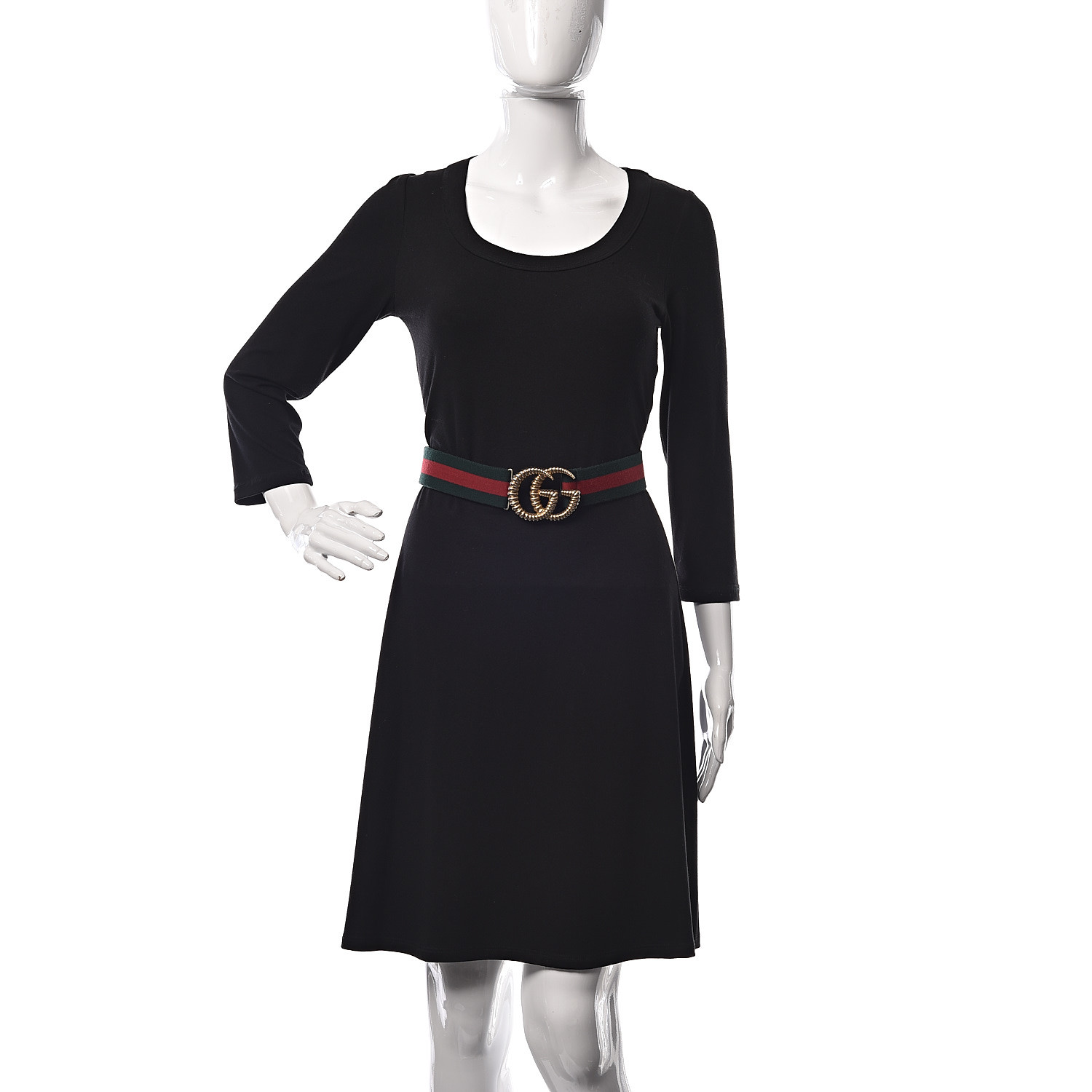 web elastic belt with torchon double g buckle