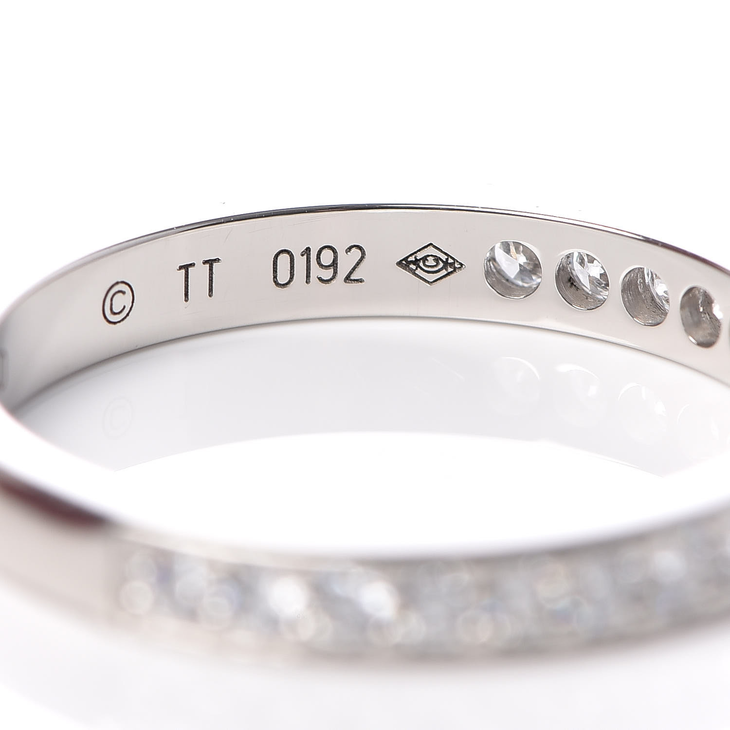 CARTIER Platinum Diamond 1895 Wedding Band Ring 50 5.25 444699