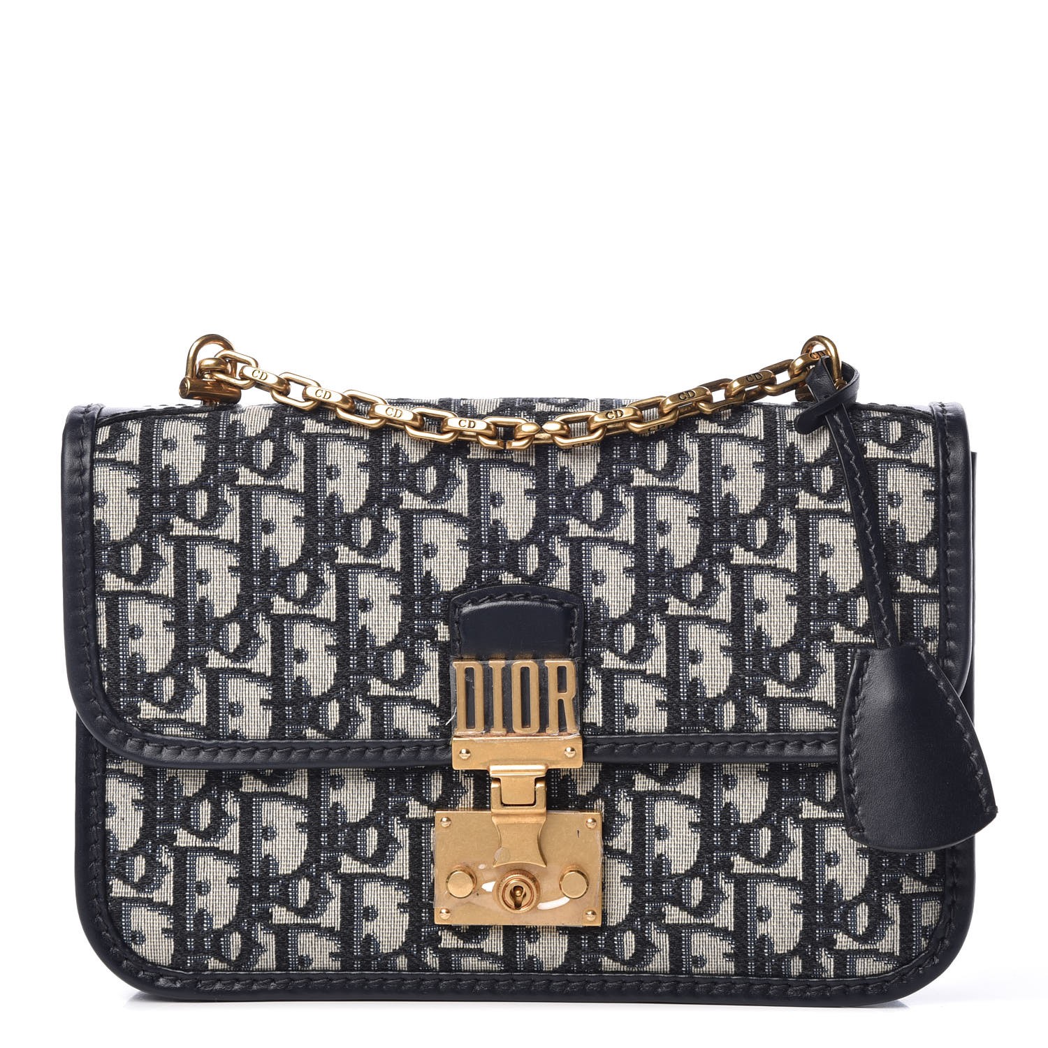 CHRISTIAN DIOR Oblique DiorAddict Flap Bag Black 329923