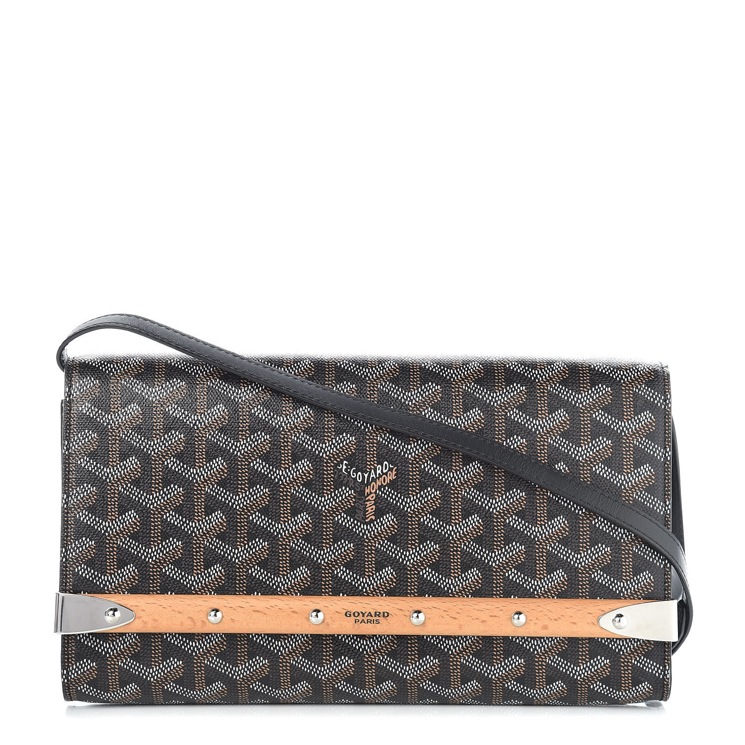 GOYARD Goyardine Monte Carlo Bois Clutch With Strap Black 395812 ...