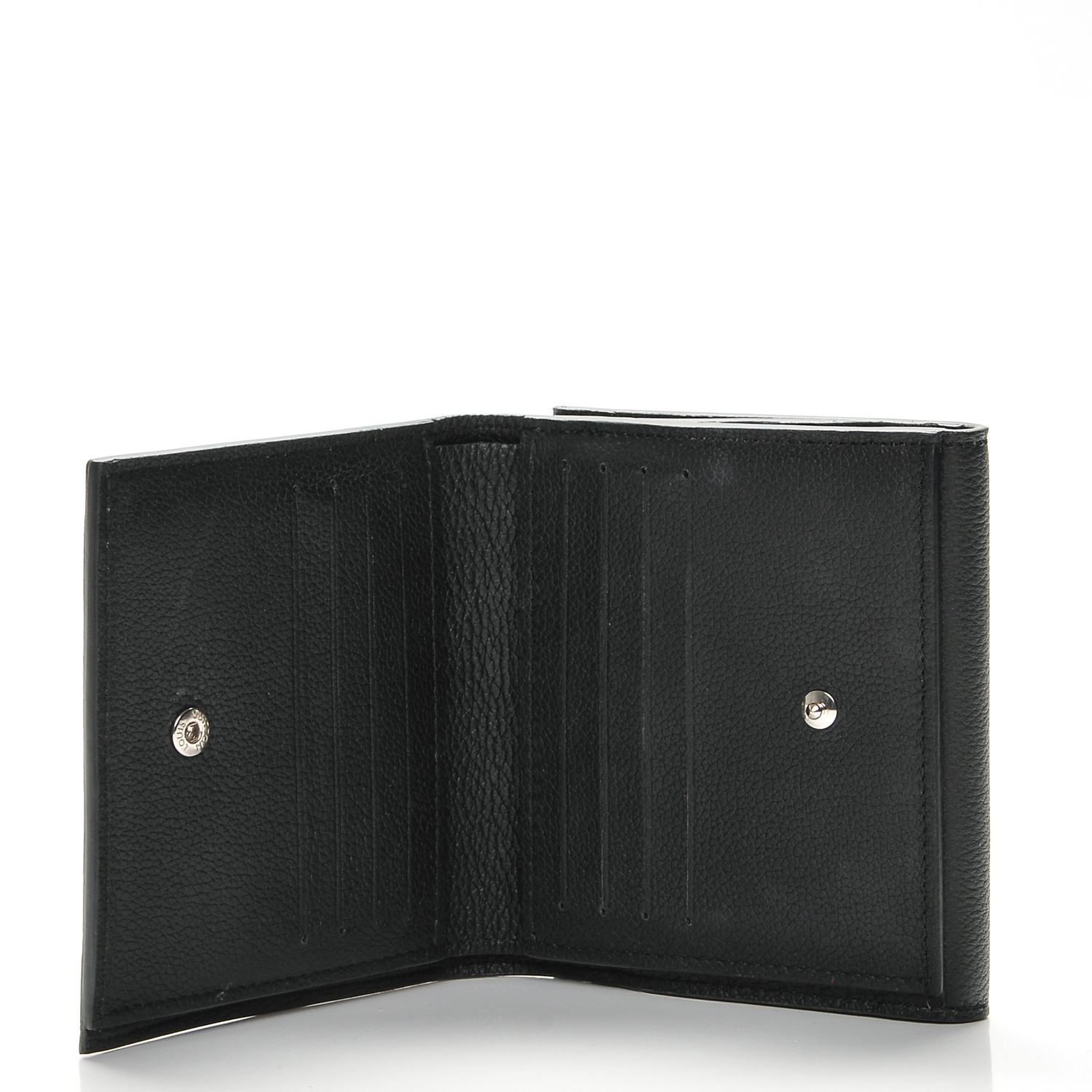LOUIS VUITTON Calfskin LockMe II Compact Wallet Black 199992
