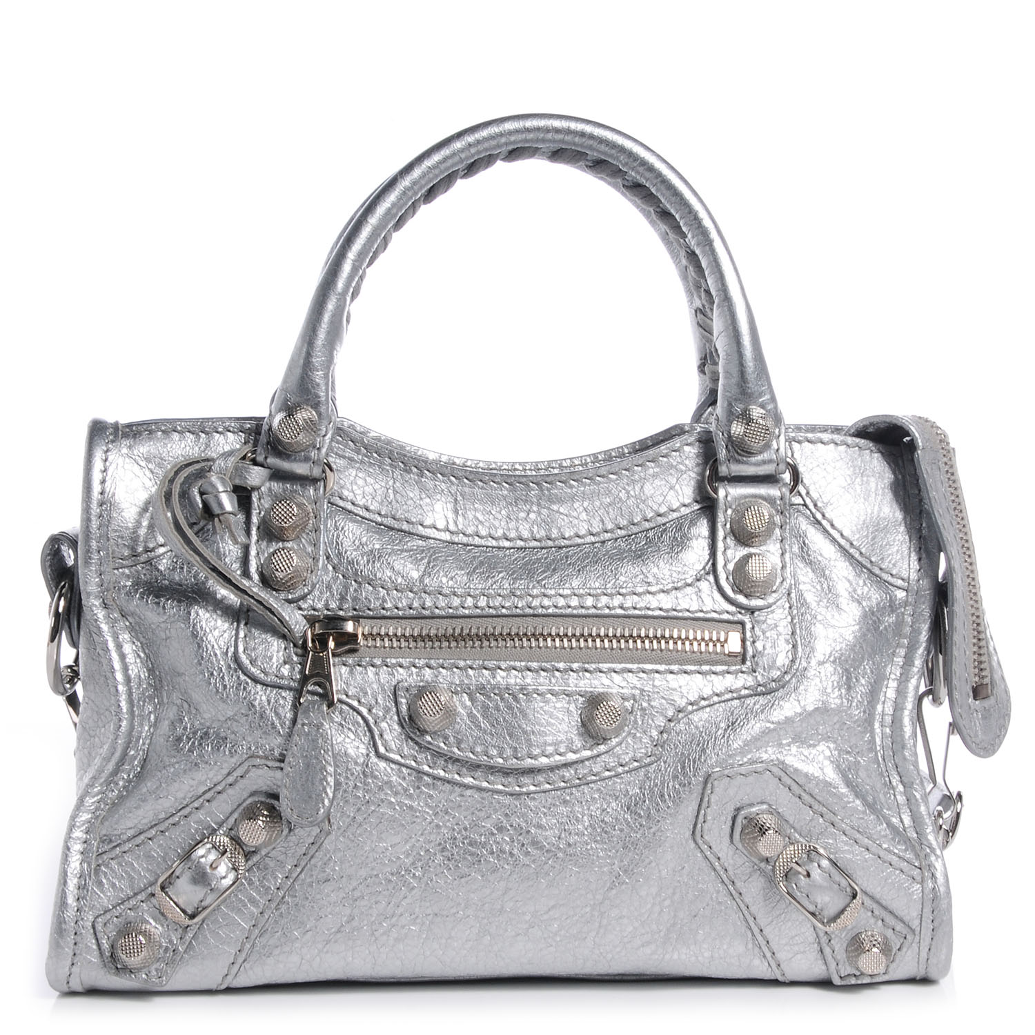 BALENCIAGA Agneau Giant 12 Silver Hardware Hardware Mini City Gris ...