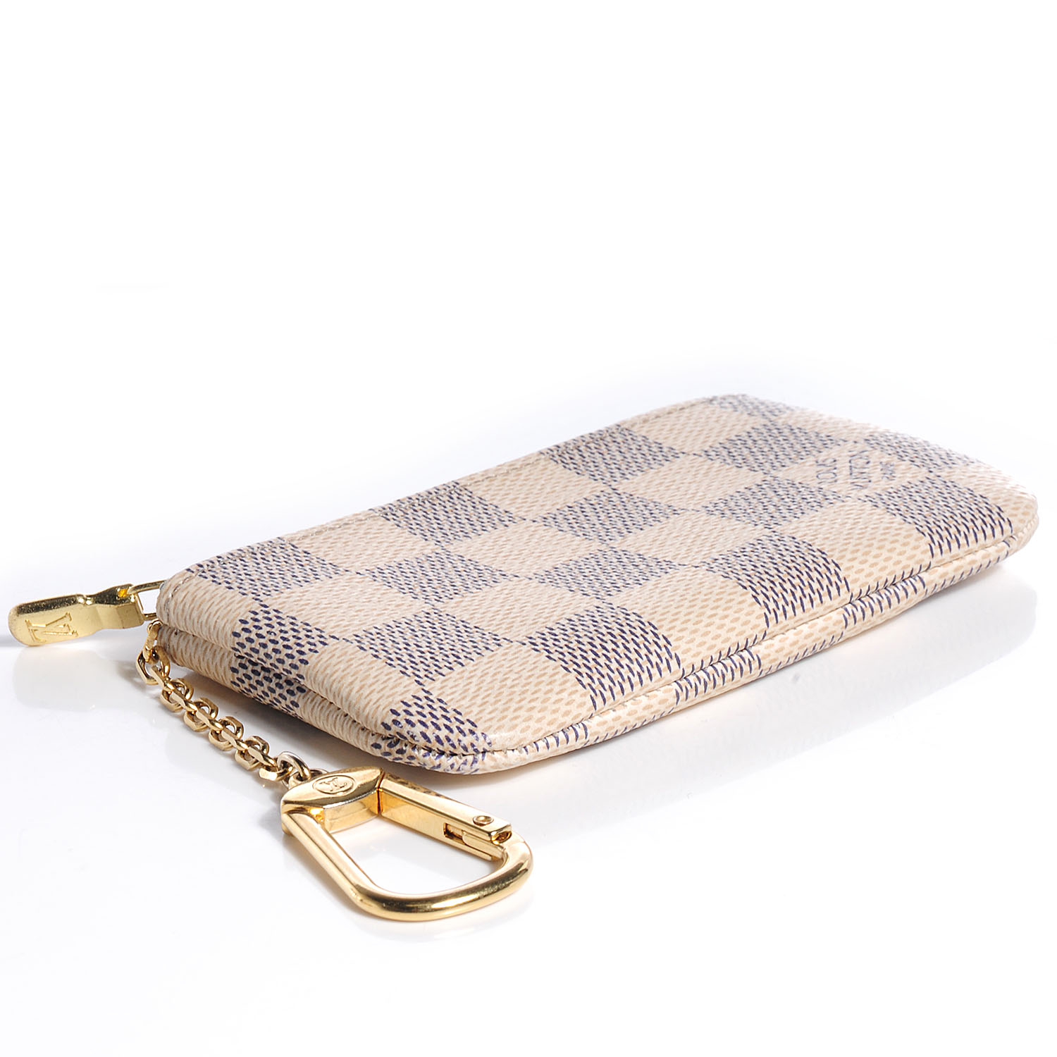 louis vuitton key pouch damier azur white blue
