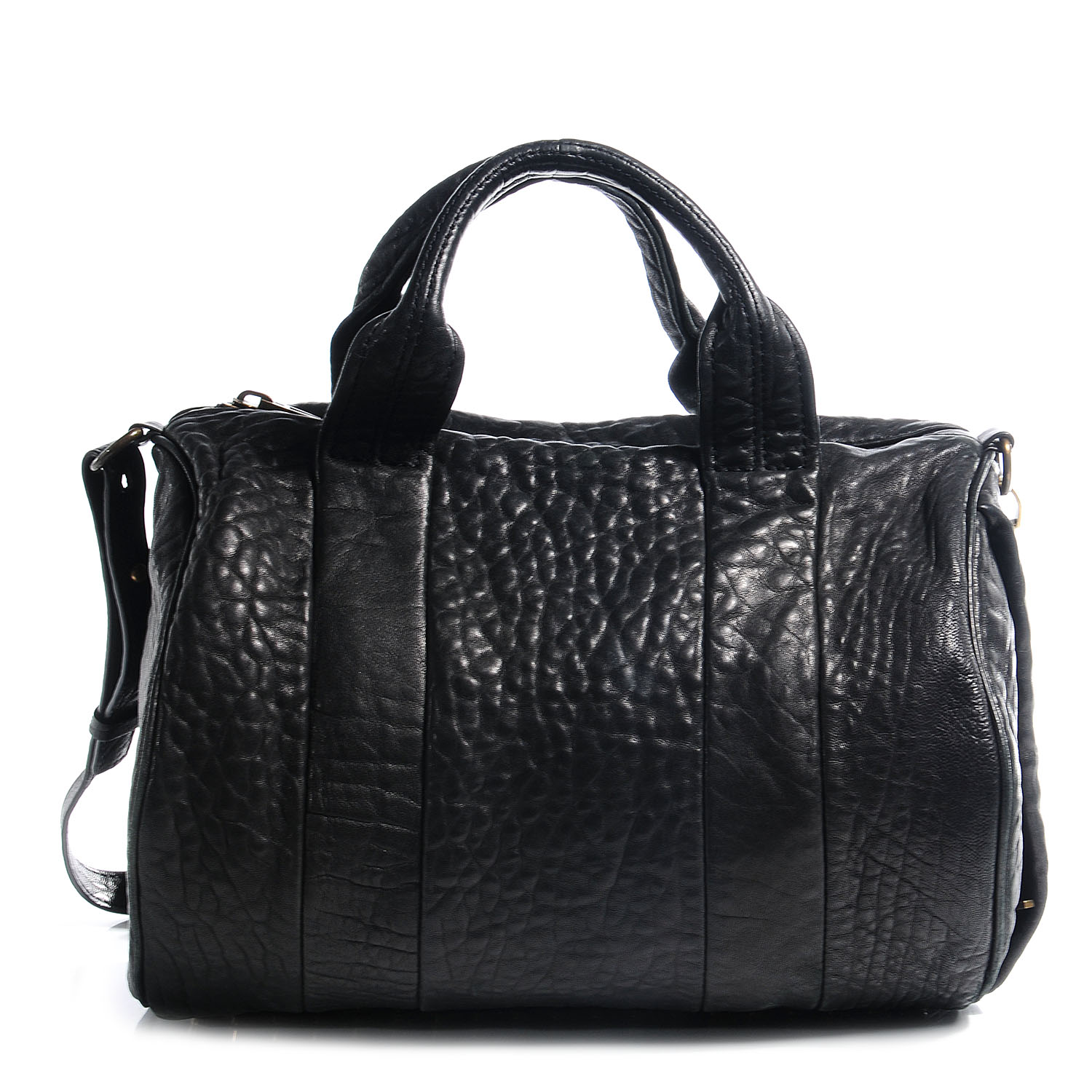 ALEXANDER WANG Leather Rocco Duffel Black With Antique Brass Hardware 62258