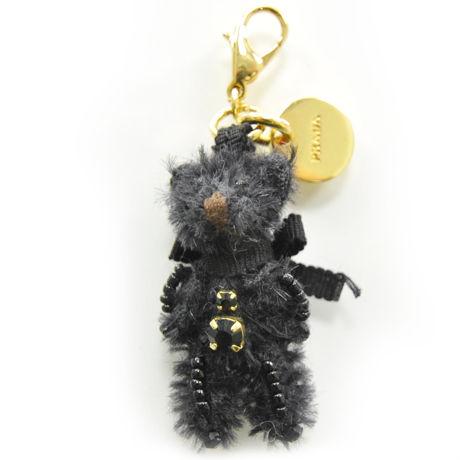 PRADA Teddy Bear Keychain Black 22416