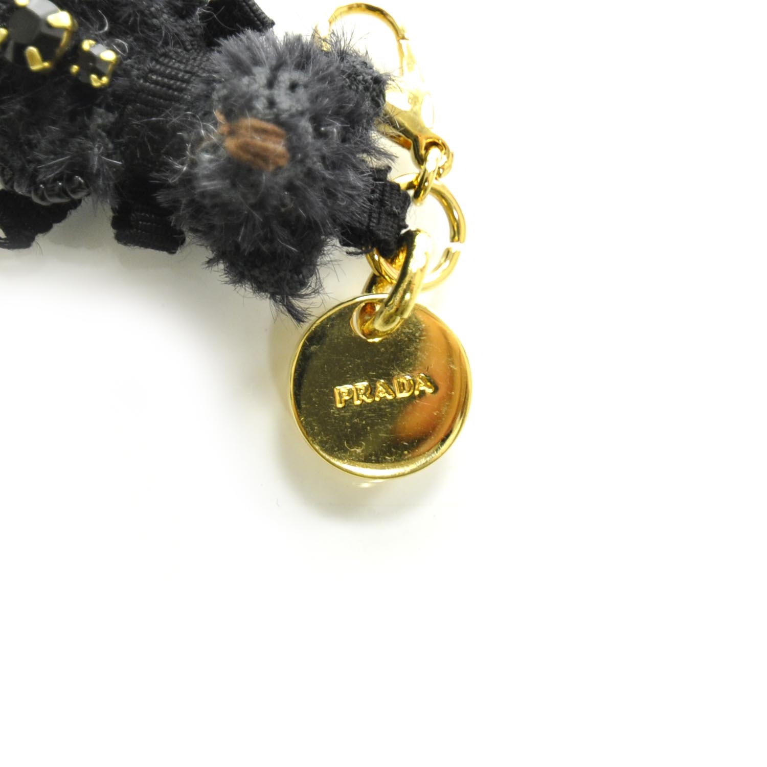 PRADA Teddy Bear Keychain Black 22416