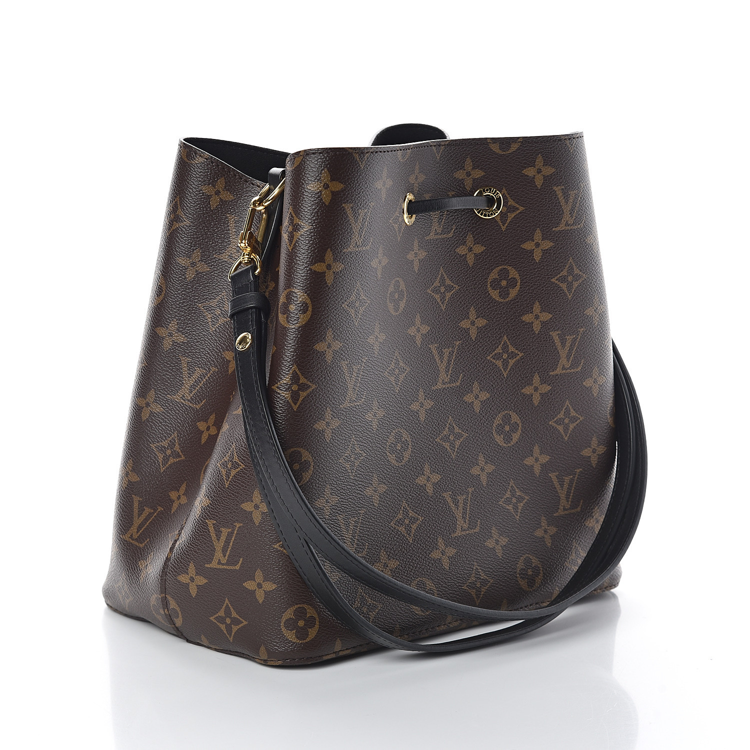 LOUIS VUITTON Monogram Neonoe MM Black 536249