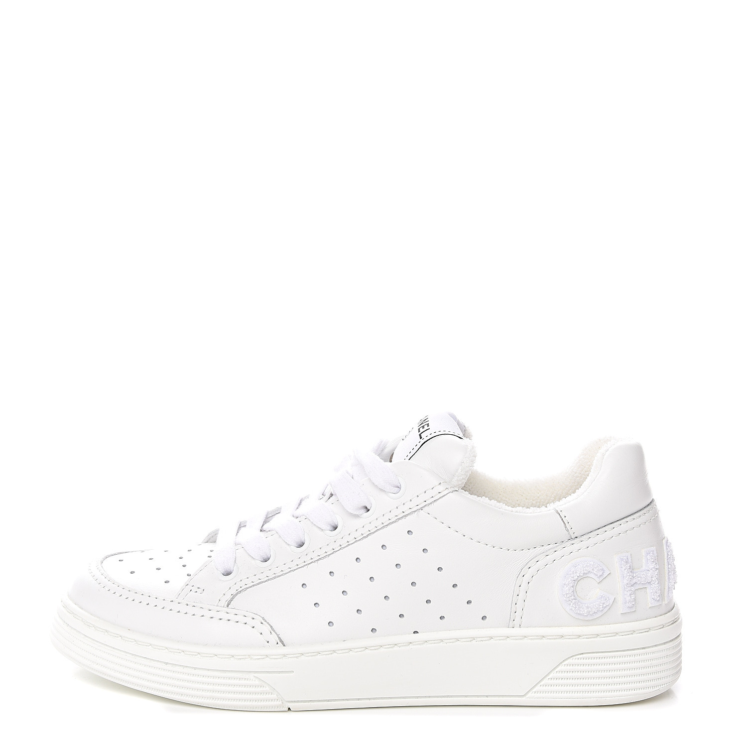 chanel calfskin womens logo sneakers