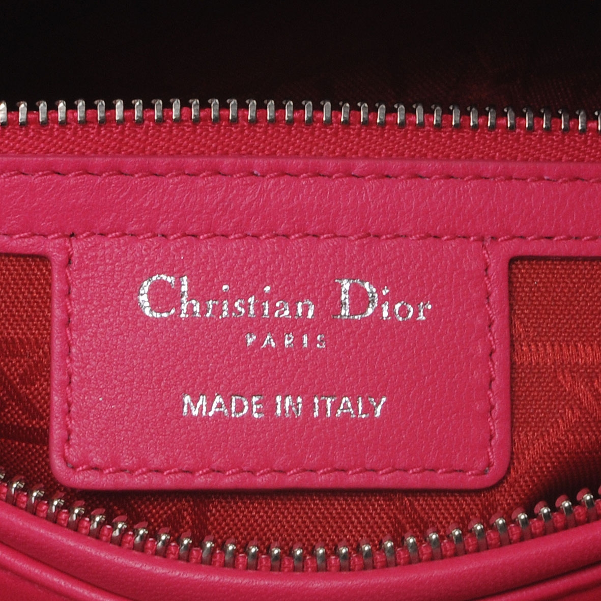 CHRISTIAN DIOR Lambskin Cannage Medium Lady Dior Hot Pink 48633
