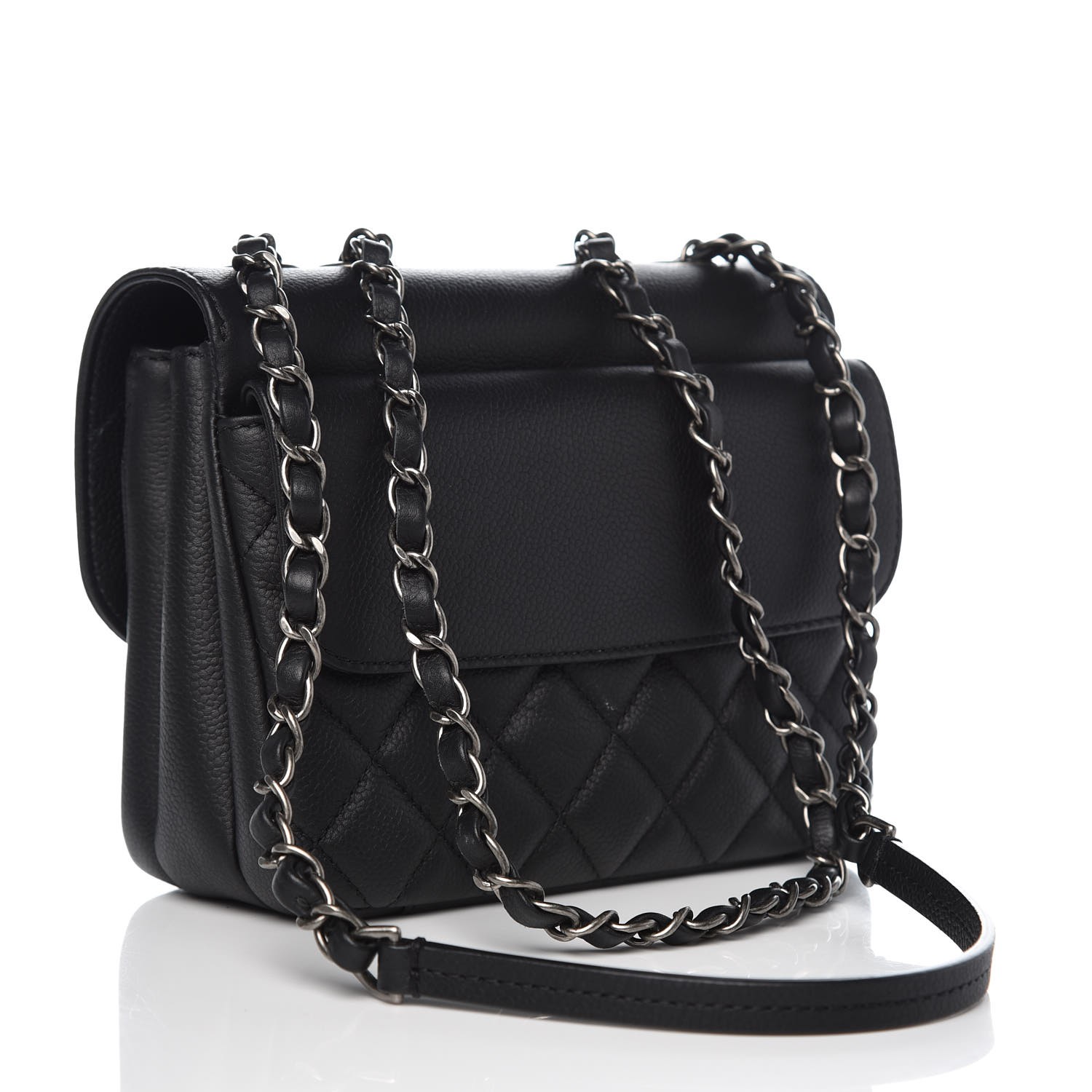 CHANEL Caviar Quilted Mini All About Flap Bag Black 324851