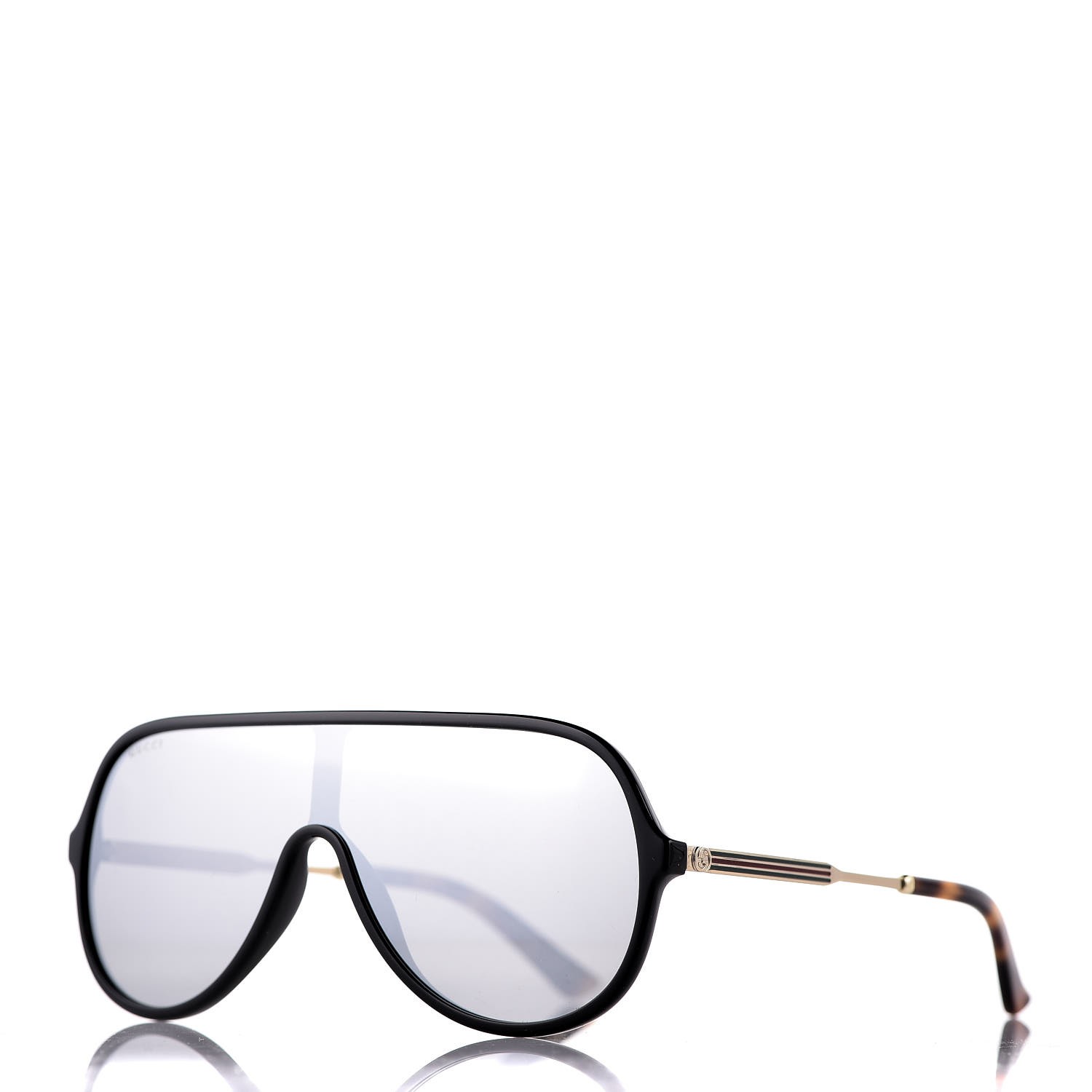 GUCCI Shield Sunglasses GG0199S Black 327421 FASHIONPHILE