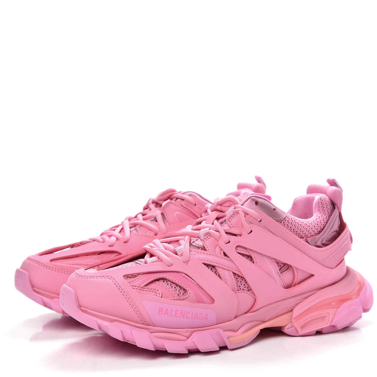 BALENCIAGA Calfskin Mesh Womens Track Sneakers 42 Pink 714117 ...