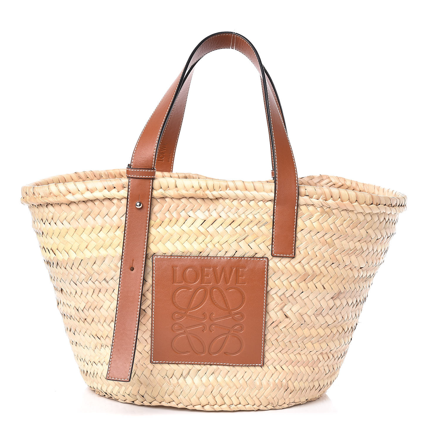 LOEWE Raffia Large Basket Tote Bag Natural Tan 415331