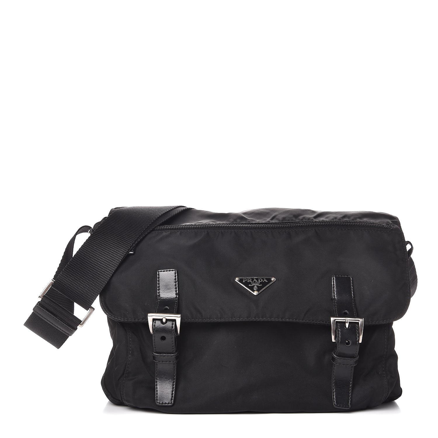 PRADA Nylon Vela Sport Messenger Bag Black 320263