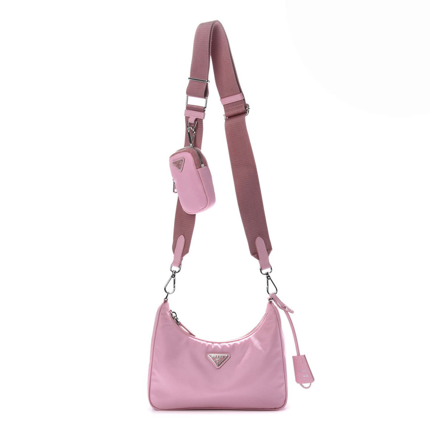 pink prada nylon shoulder bag