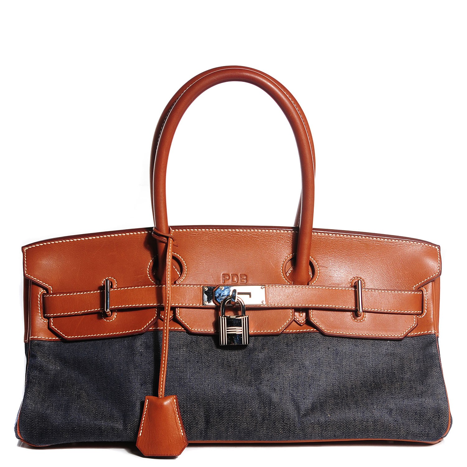 HERMES Barenia Denim JPG Shoulder Birkin 42 108093