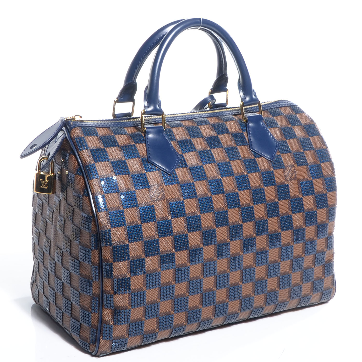 LOUIS VUITTON Damier Paillettes Speedy 30 Blue 71154