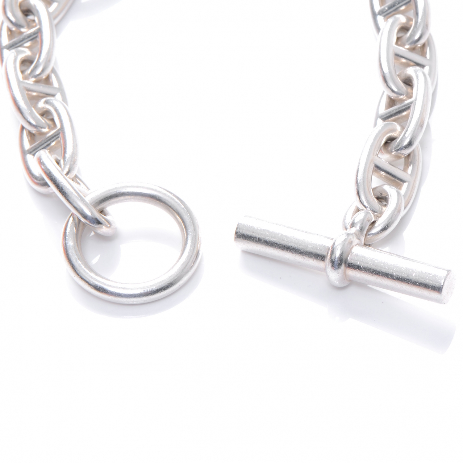 HERMES Sterling Silver Chaine d'Ancre Bracelet MM 48269 | FASHIONPHILE