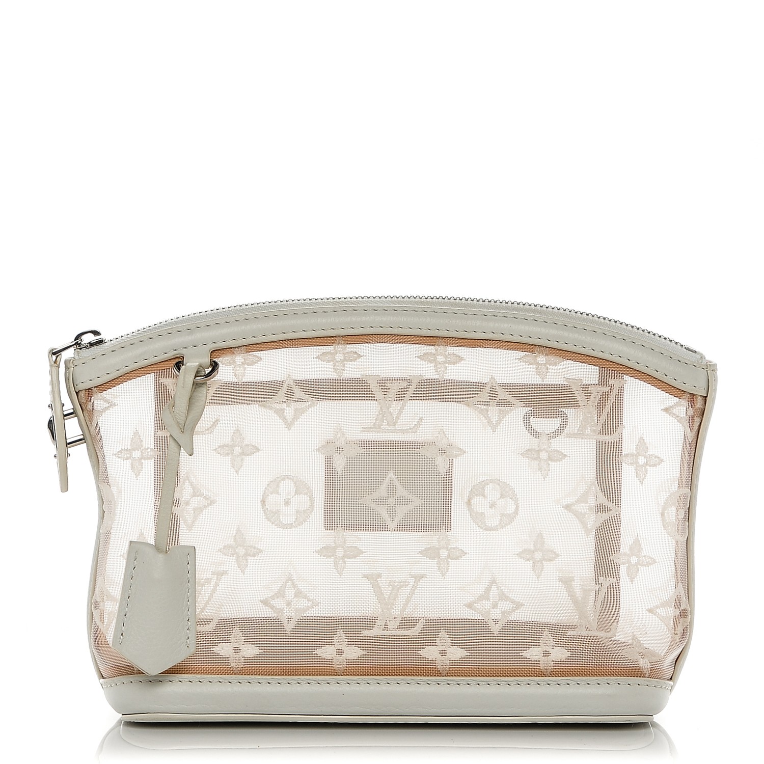 LOUIS VUITTON Monogram Transparence Transparent Lockit Clutch White 187339