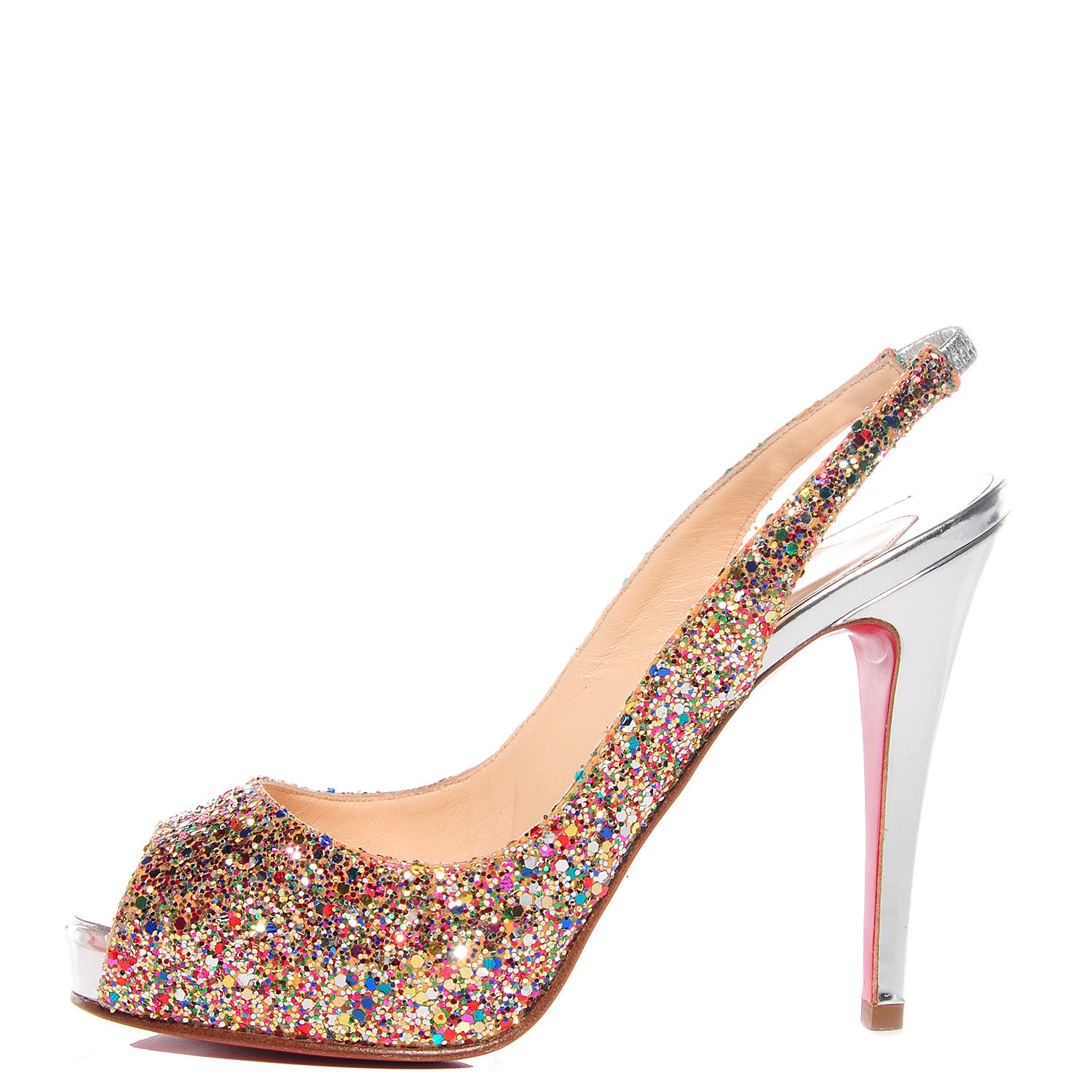 louboutin peep toe slingback