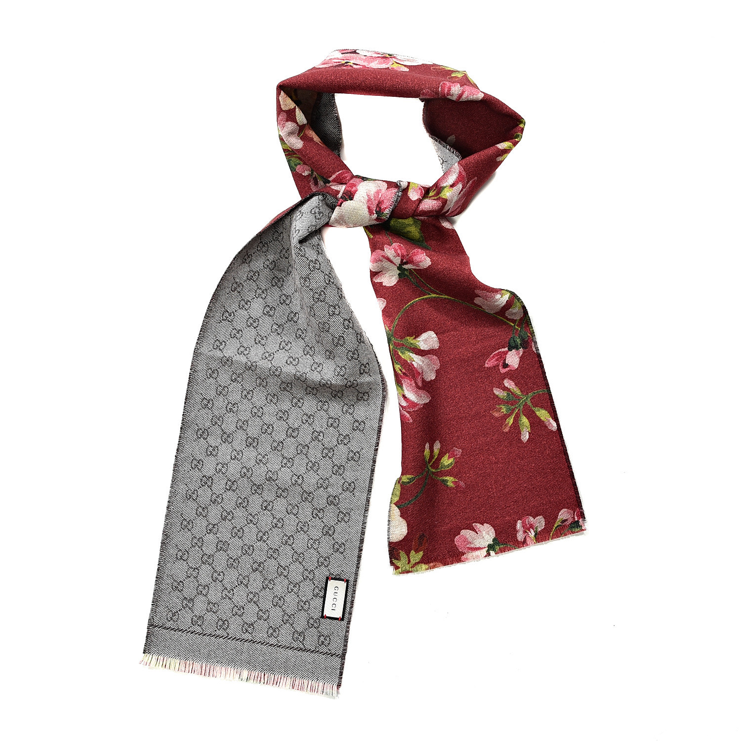 burgundy print scarf