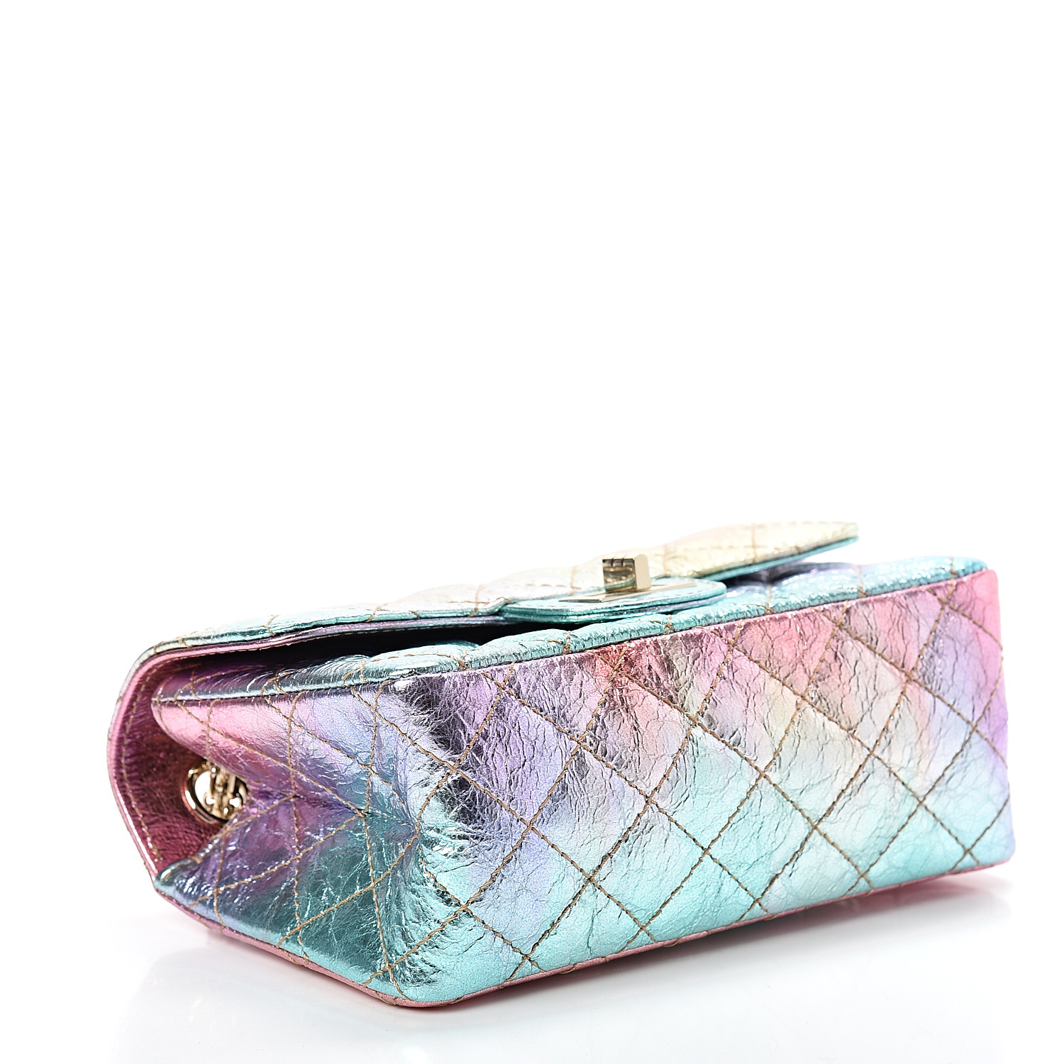CHANEL Metallic Goatskin Quilted 2.55 Reissue Mini Flap Multicolor 536060