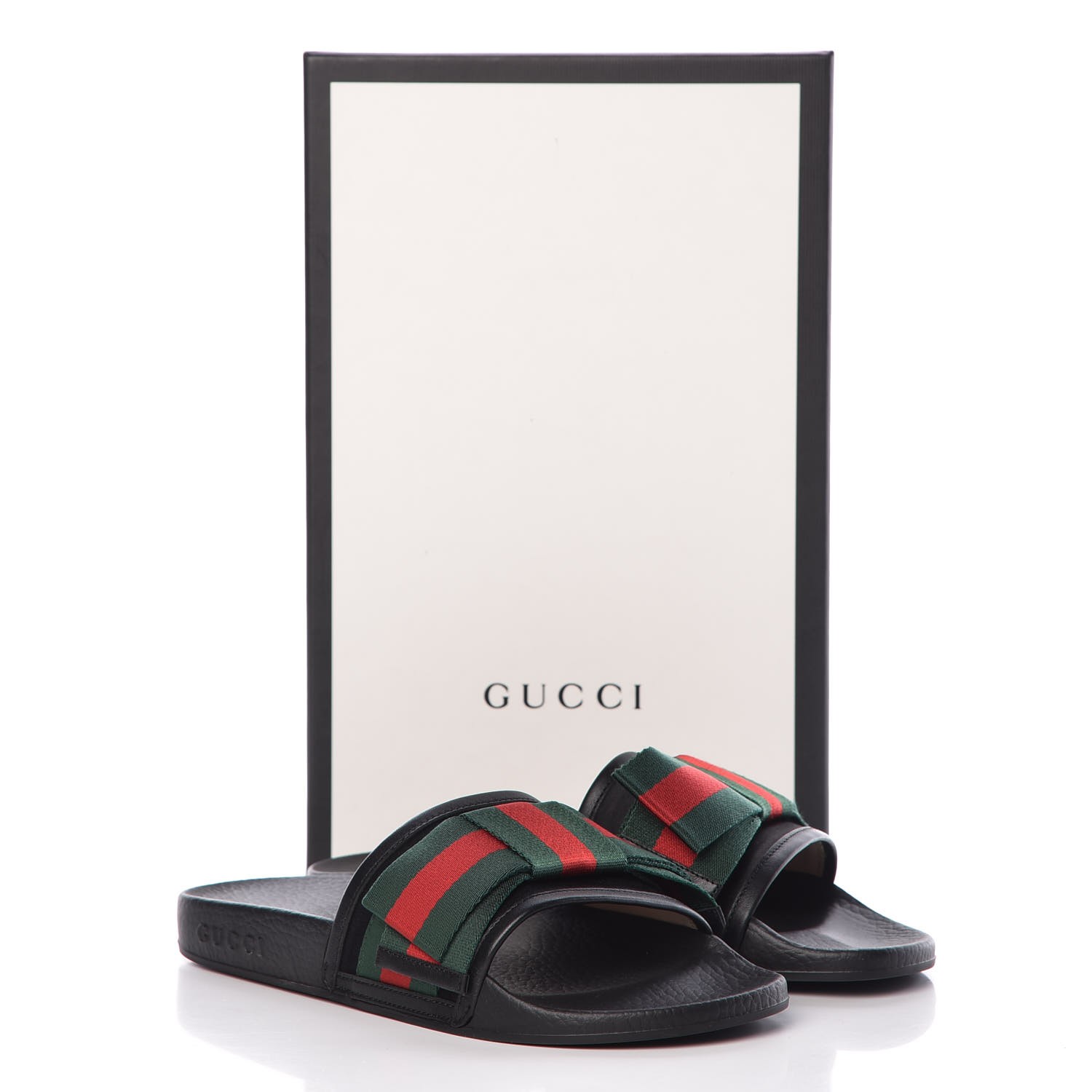 satin slide with web bow gucci