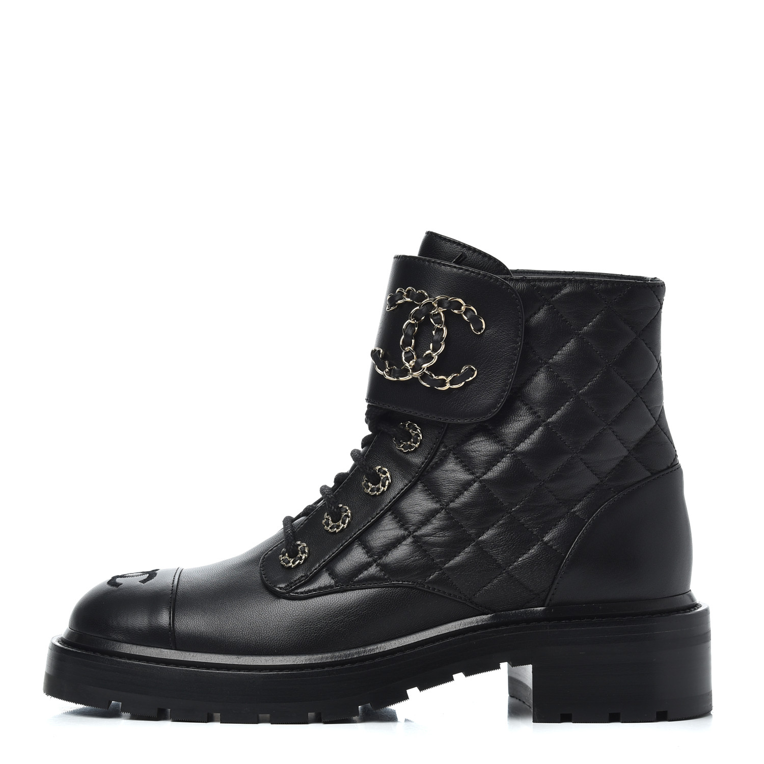 chanel quilted combat boots 2020