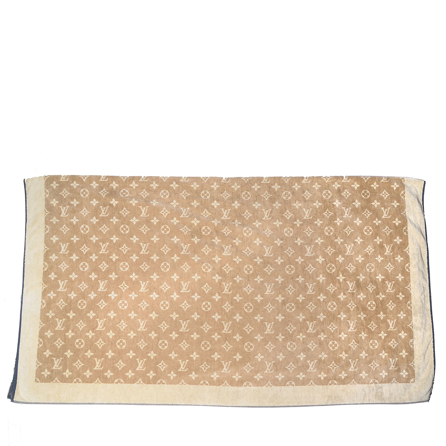 LOUIS VUITTON brown cotton CLASSIC BEACH Towel For Sale at 1stDibs