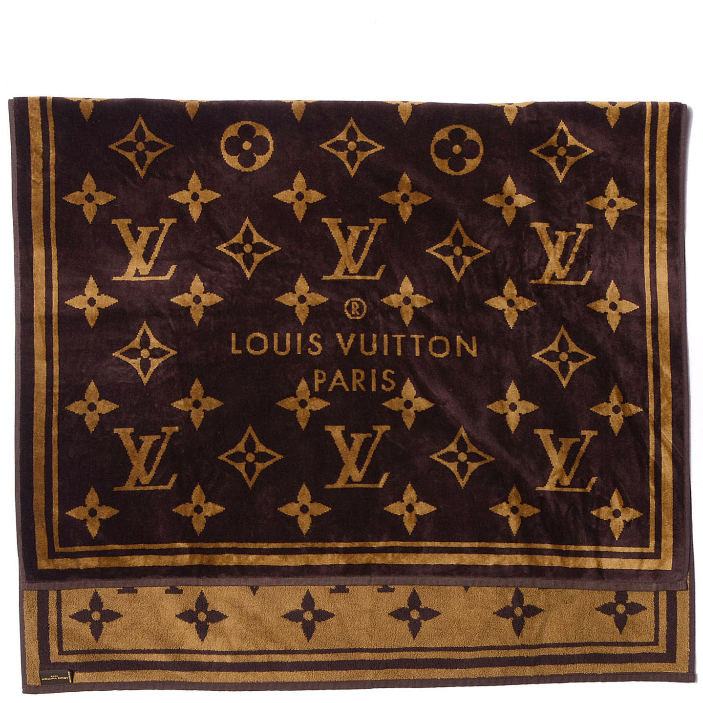 LOUIS VUITTON Monogram Classic Beach Towel Brown 85034