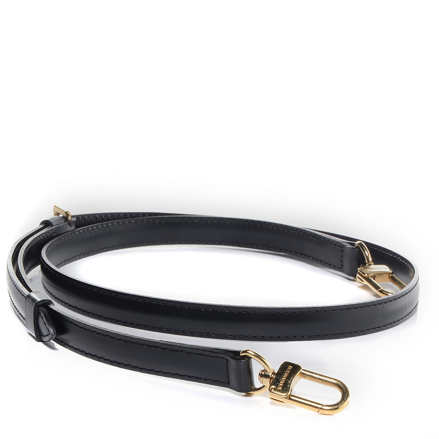 LOUIS VUITTON Leather Adjustable Shoulder Strap Black 74991 FASHIONPHILE