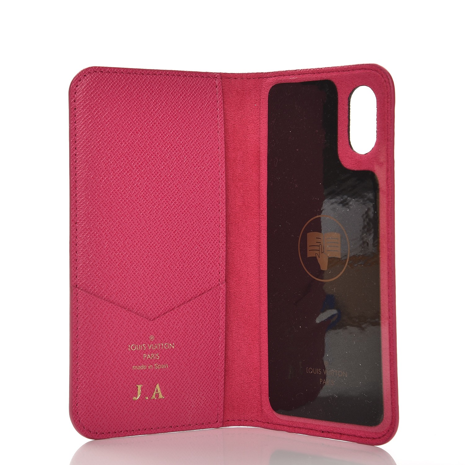 LOUIS Monogram iPhone X Folio Case Rose Pop 232122