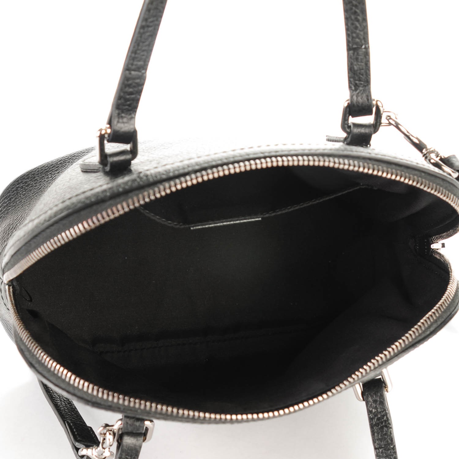 GUCCI Calfskin Mini Dome Crossbody Bag Black 150974
