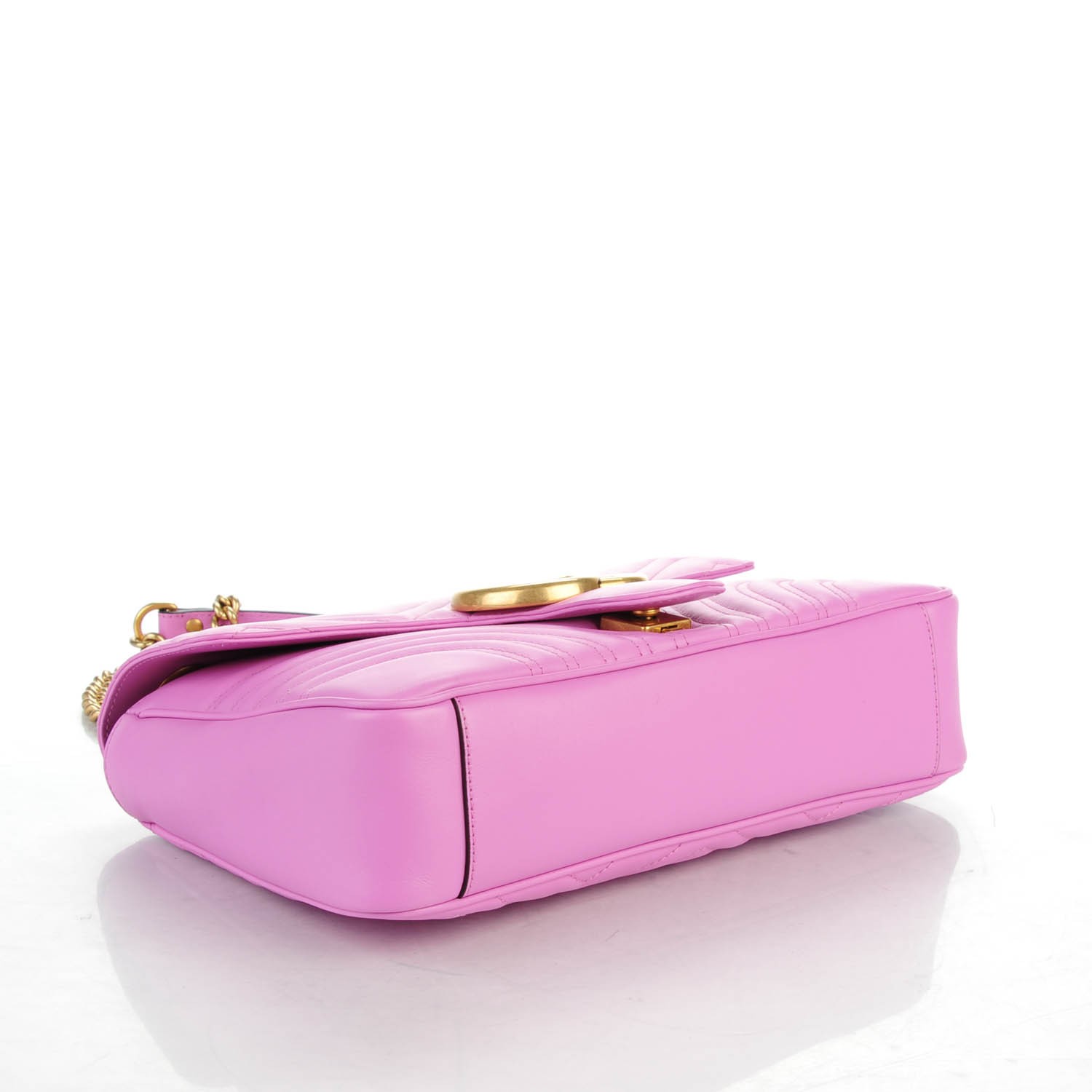 GUCCI Calfskin Matelasse Medium GG Marmont Shoulder Bag Candy Pink 150971
