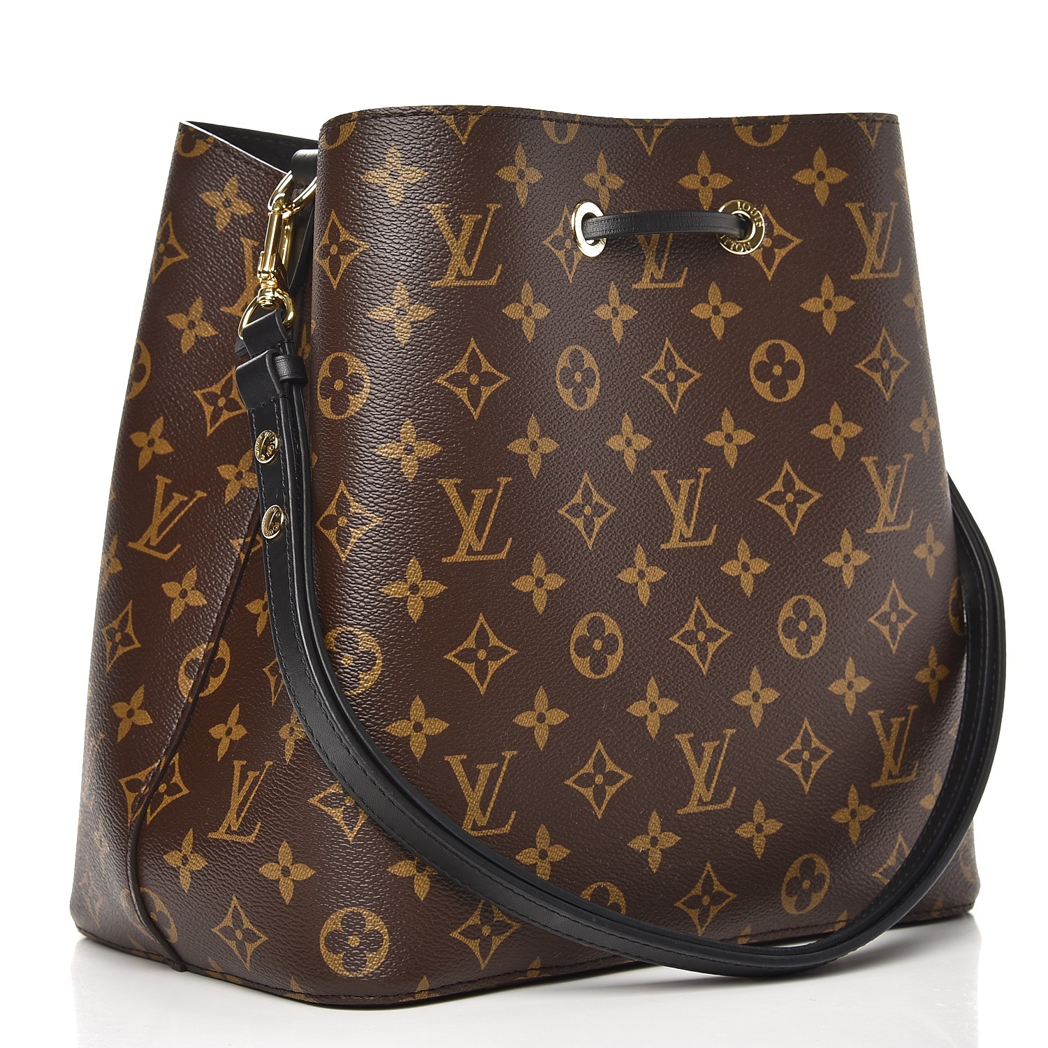Louis Vuitton NeoNoe MM Bucket Bag Giant Monogram Black Empreinte Leather  M45497