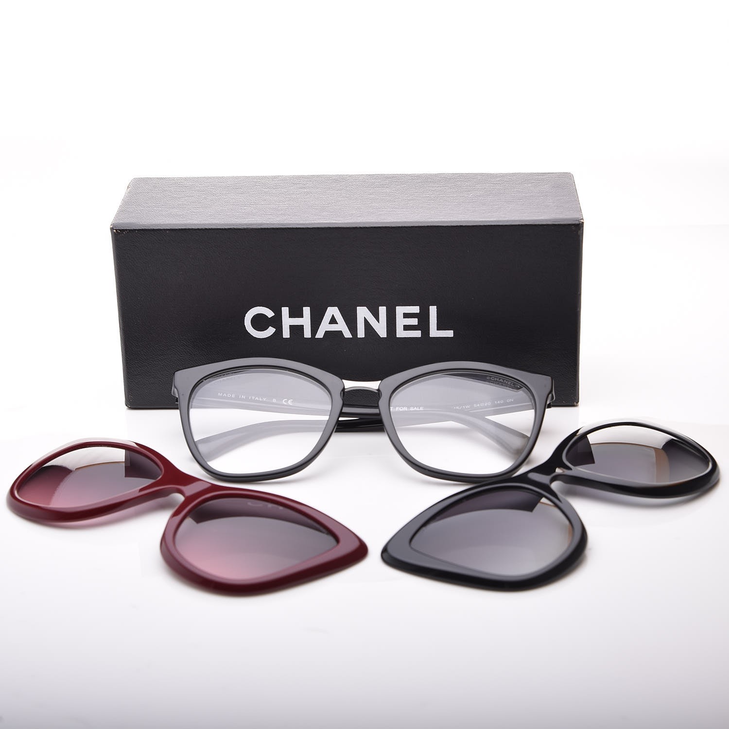 chanel glasses with clip on sunglasses