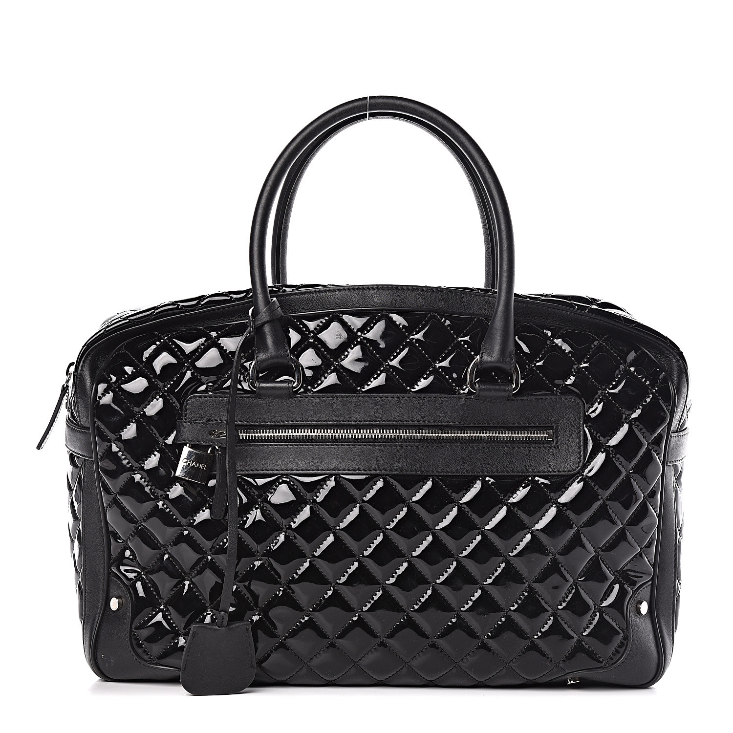 chanel patent quilted bag