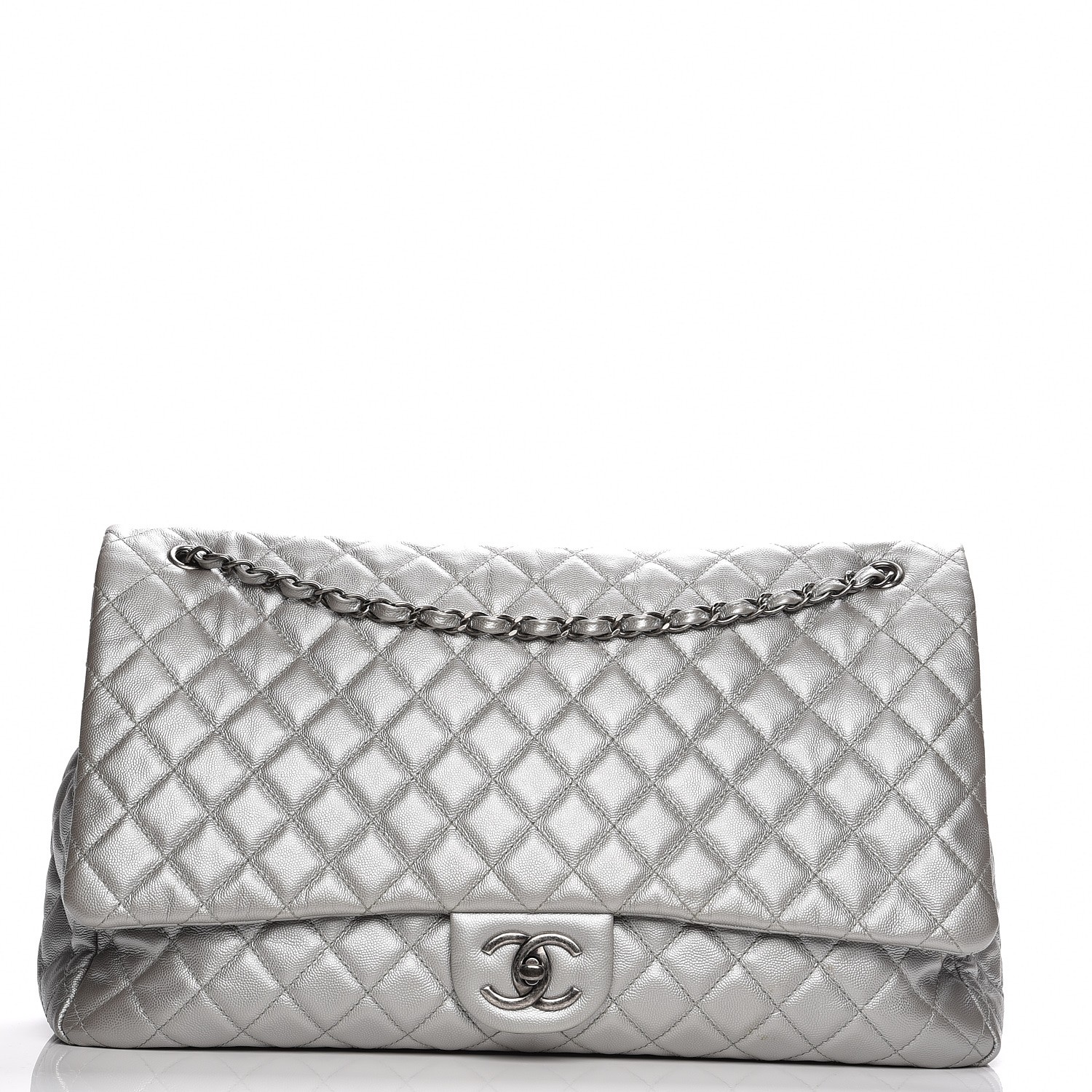 silver quilted chanel bag