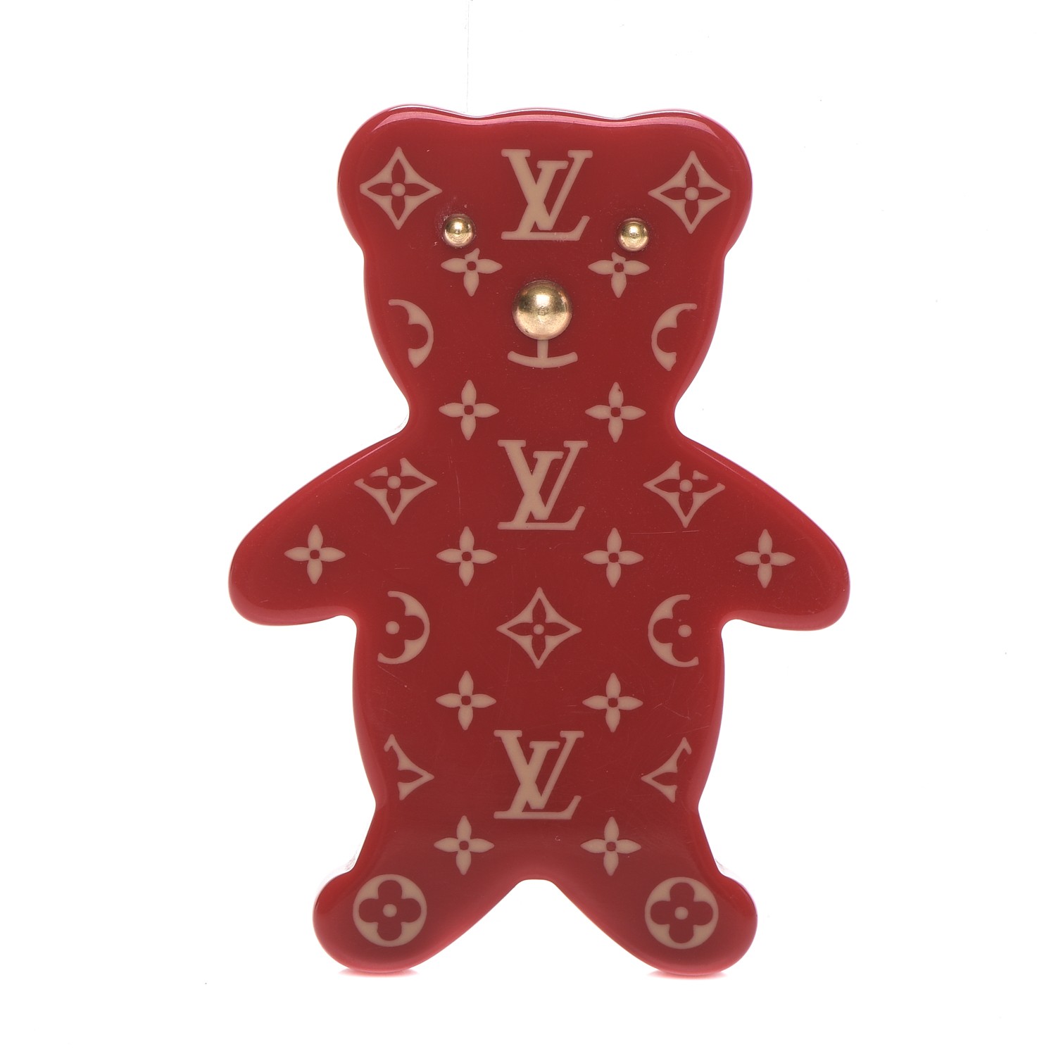 LOUIS VUITTON Monogram Teddy Bear Nonours Pin Brooch 194789 | FASHIONPHILE