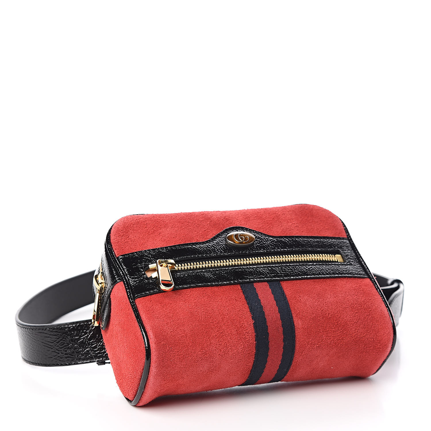 GUCCI Suede Small Ophidia Belt Bag 85 34 Hibiscus Red 527552
