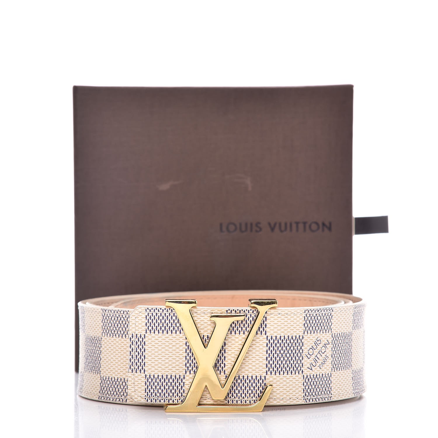 Louis Vuitton Damier Azur Canvas LV Initiales Belt 90cm Louis
