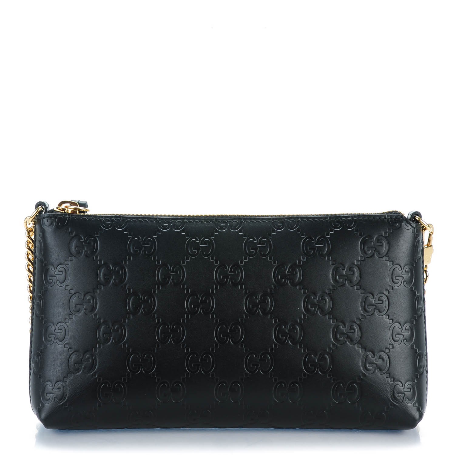 GUCCI Guccissima Signature Wrist Wallet Black 144248