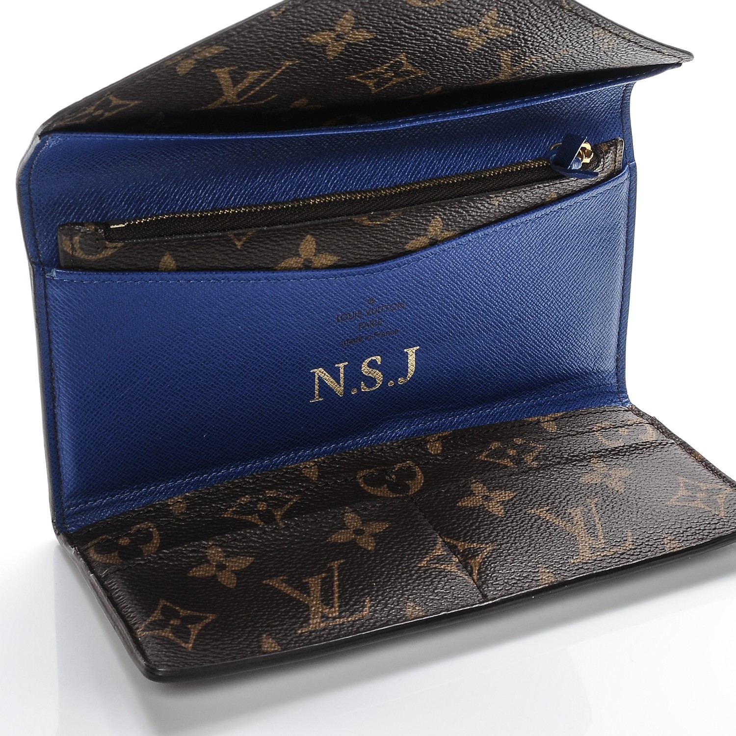 LOUIS VUITTON Monogram Josephine Wallet Blue 195018