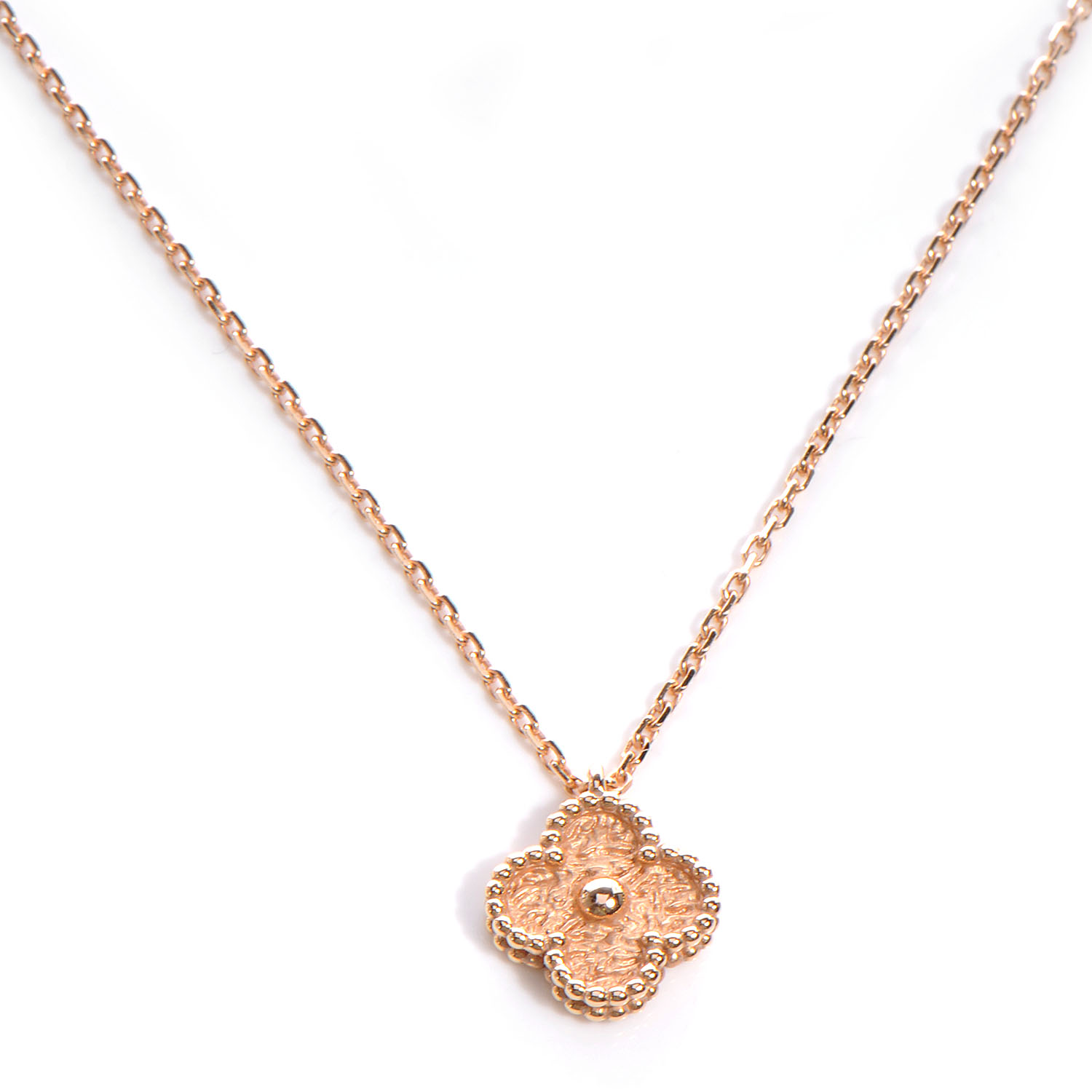 van cleef rose gold necklace