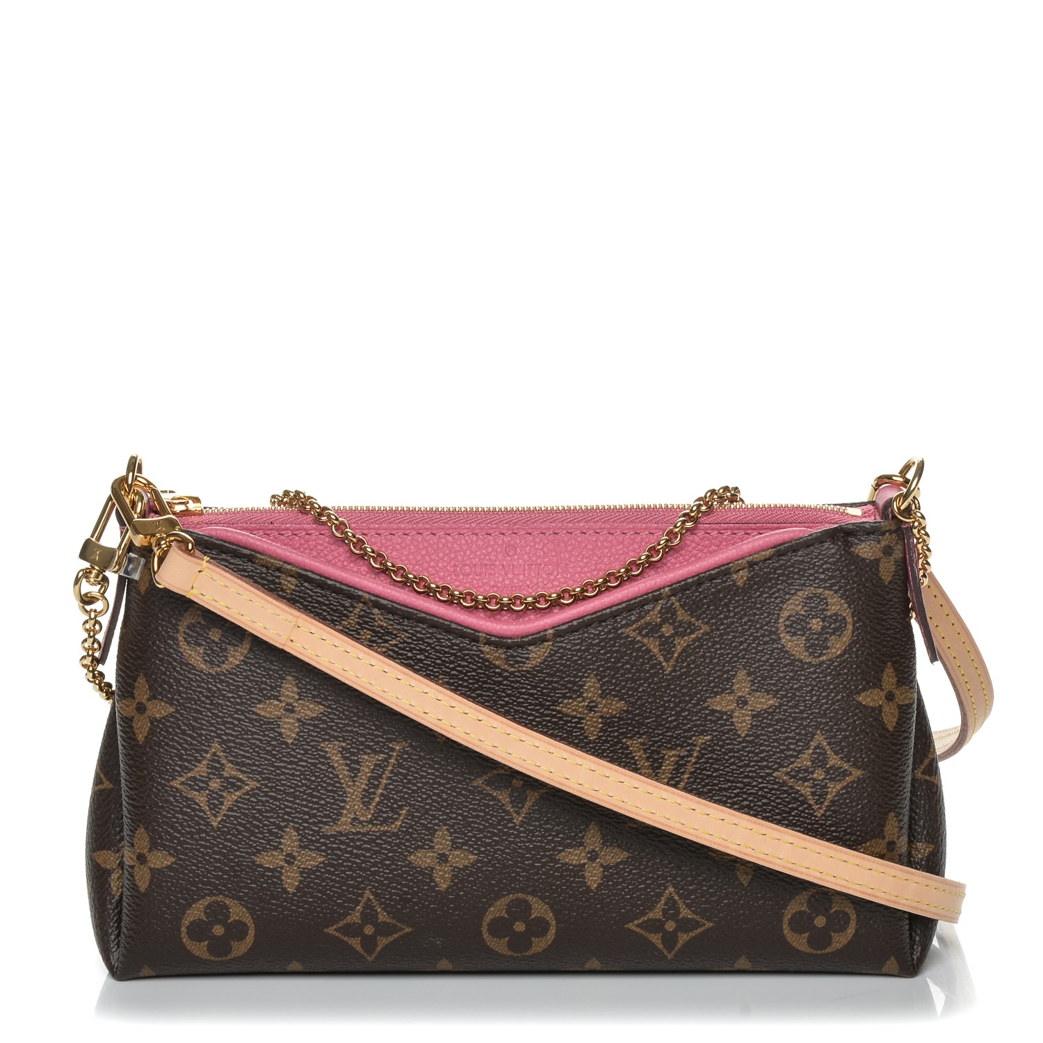 LOUIS VUITTON Monogram Pallas Clutch Rose Fizzy 192605