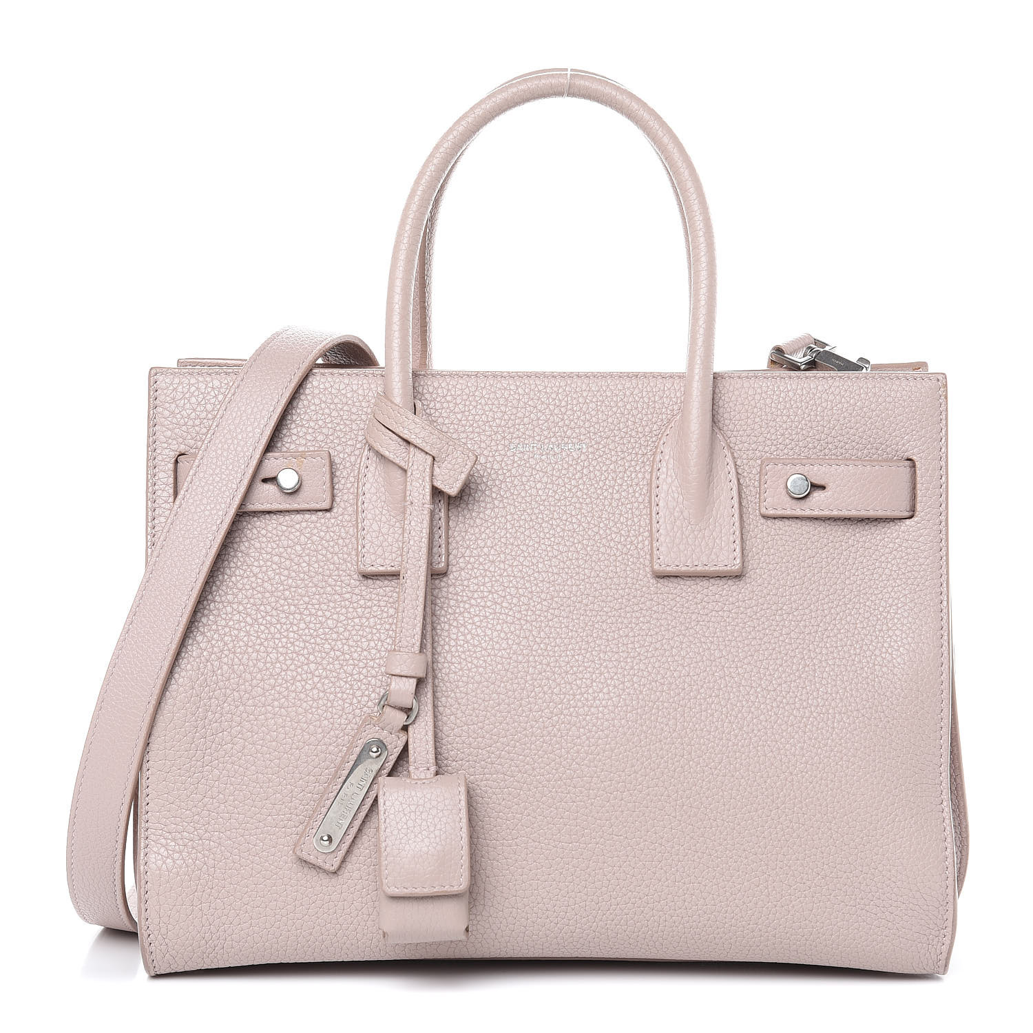 SAINT LAURENT Grained Calfskin Baby Sac De Jour Souple Pale Blush 449878