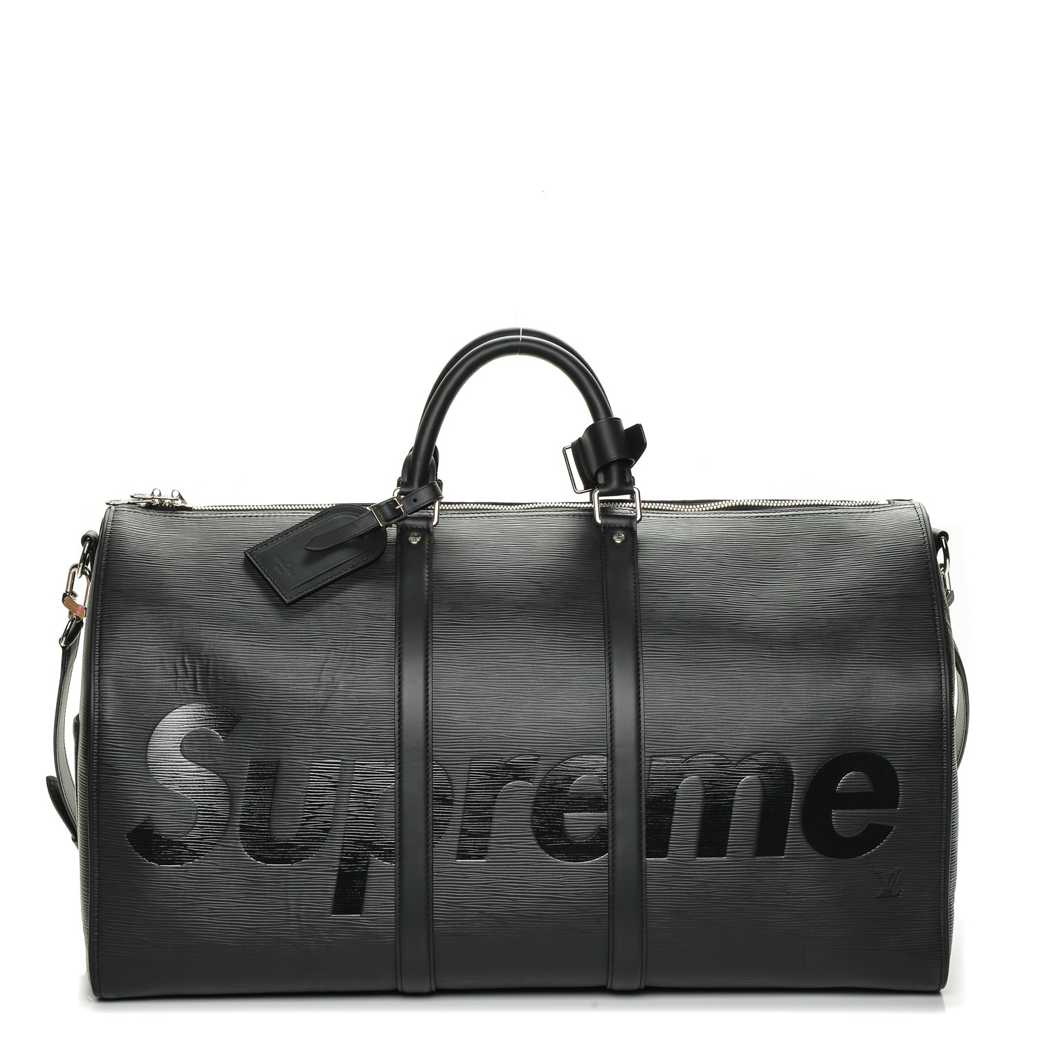 LOUIS VUITTON X Supreme Epi Keepall Bandouliere 55 Black 195686