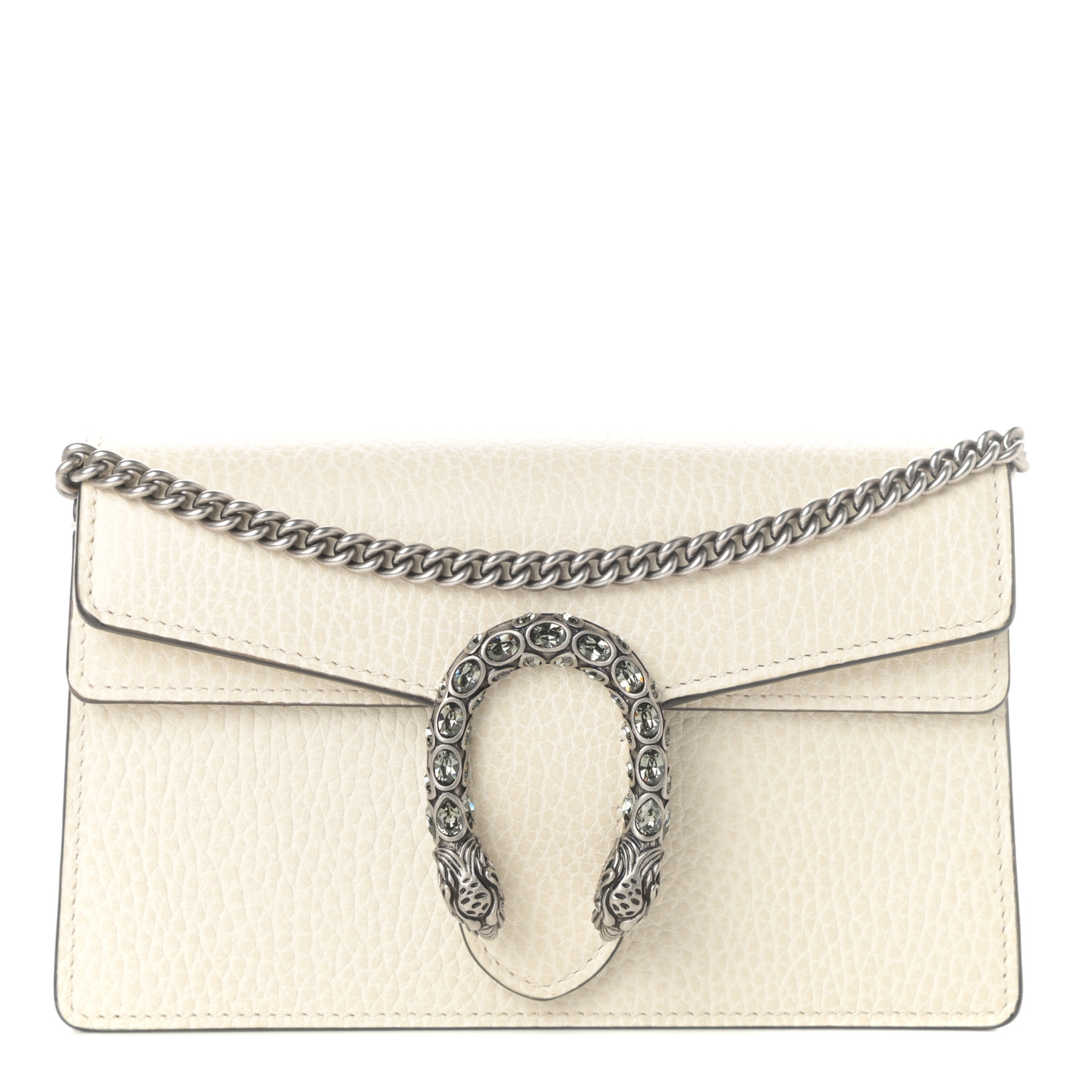 GUCCI Calfskin Super Mini Dionysus Shoulder Bag White 783240 | FASHIONPHILE